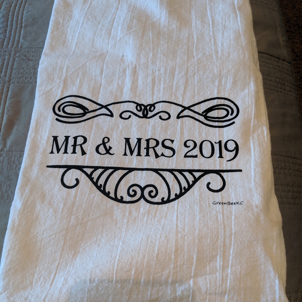 GreenBeeKC Wedding Tea Towel